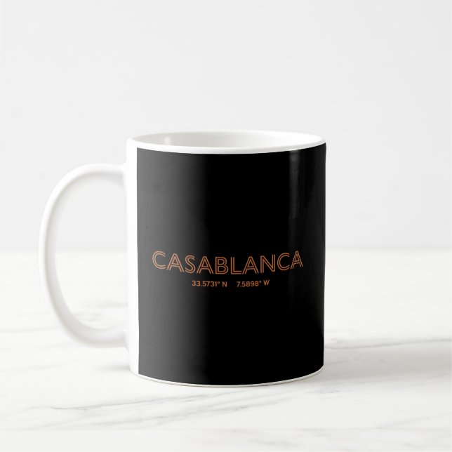 Mug Coordonnées de la ville marocaine de Casablanca (Gauche)