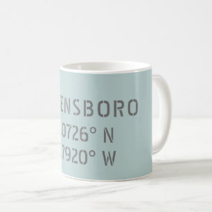 Mug Coordonnées de latitude et de longitude CN Greensb