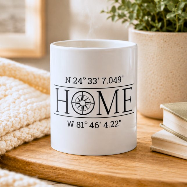 Mug Coordonnées GPS de la maison (Créateur téléchargé)