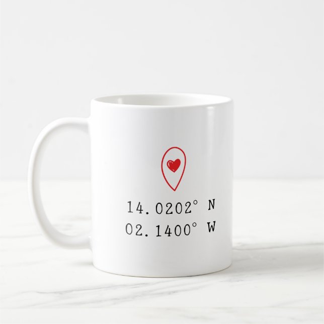 Mug Coordonnées personnalisées Emplacement Chaleur Sai (Gauche)