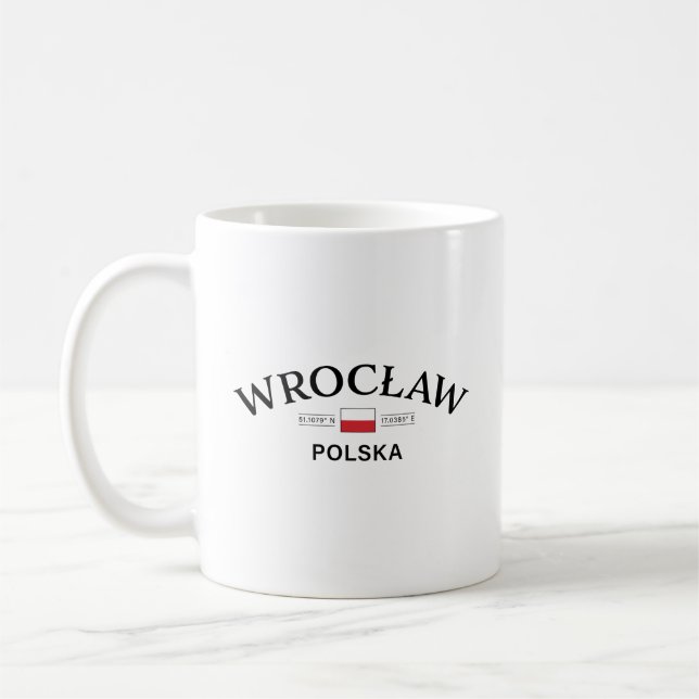 Mug Coordonnées polonaises de Wroclaw Polska (Pologne) (Gauche)