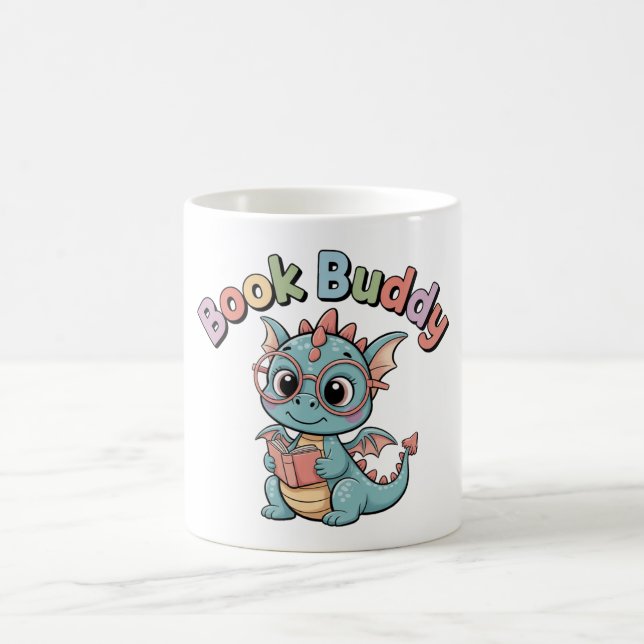 Mug Copain de Livre Dragon Lecture Mignon (Centre)