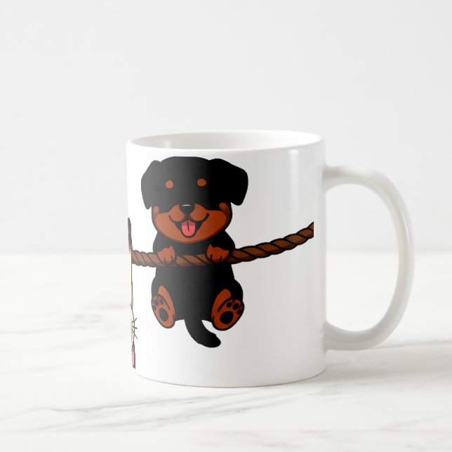 Mug Copains de corde : Chat calico, acrobate siamois & (Droite)