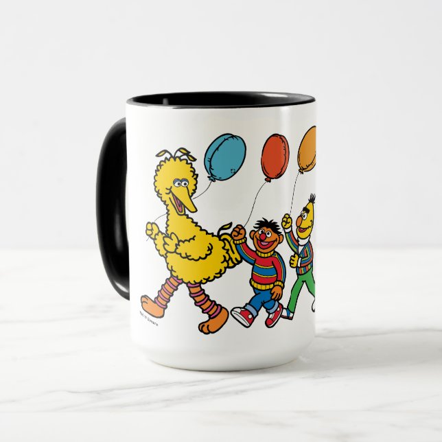 Mug Copains de Rue Sésame | Ballons de fête (Devant gauche)