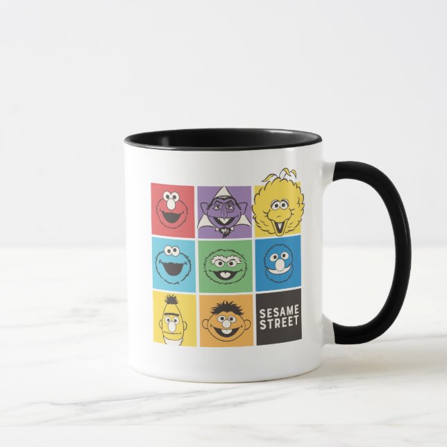Mug Copains de Rue Sésame | Blocs de couleur (Droite)