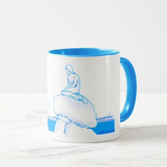 Mug Copenhague Danemark Élégant Classique Esquisse Nos (Devant droit)