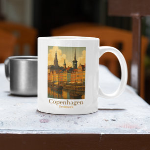 Mug Copenhague Danemark Retro Travel