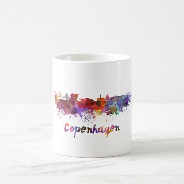Mug Copenhague skyline in watercolor (Centre)