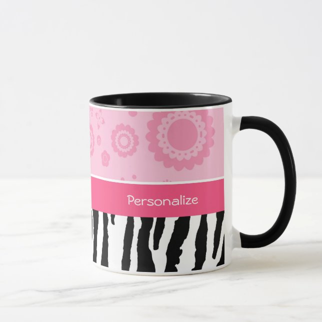 Mug Copie à la mode de zèbre de chaussures roses (Droite)