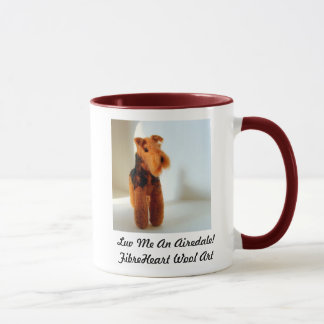 Mug Copie d'art d'Airedale de feutre d'aiguille