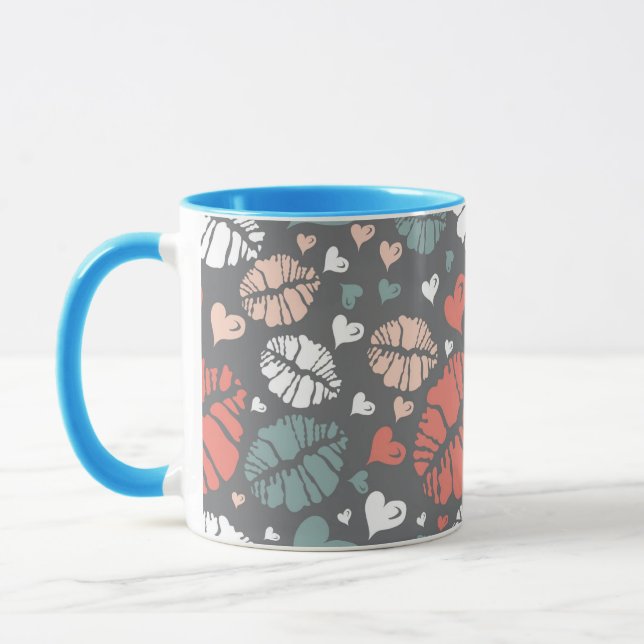 Mug Copie de baiser et motif de coeur (Gauche)