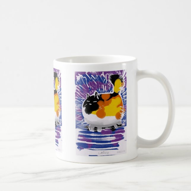 Mug copie de gravure sur bois en chat de calicot (Droite)