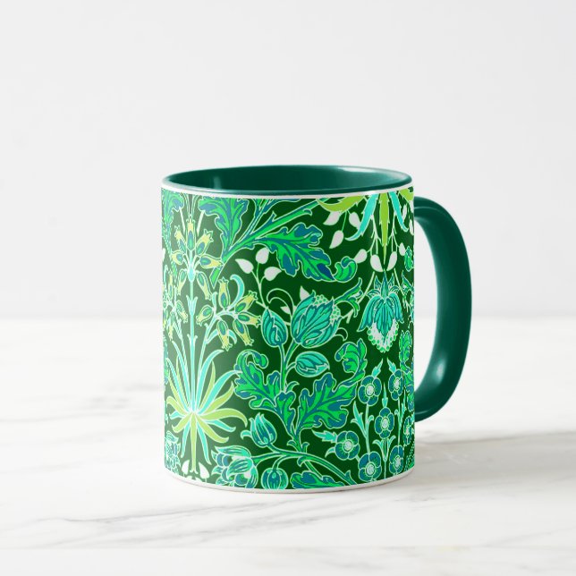 Mug Copie de jacinthe de William Morris, vert vert (Devant droit)