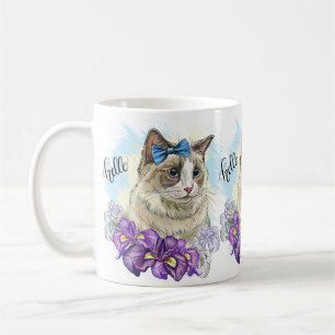 Mug Copie de la main dessin drôle Chat mignon avec des