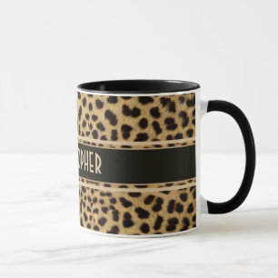Mug Copie de peau de tache de léopard personnalisée