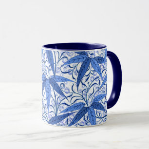 Mug Copie de William Morris, bleu de cobalt et blanc