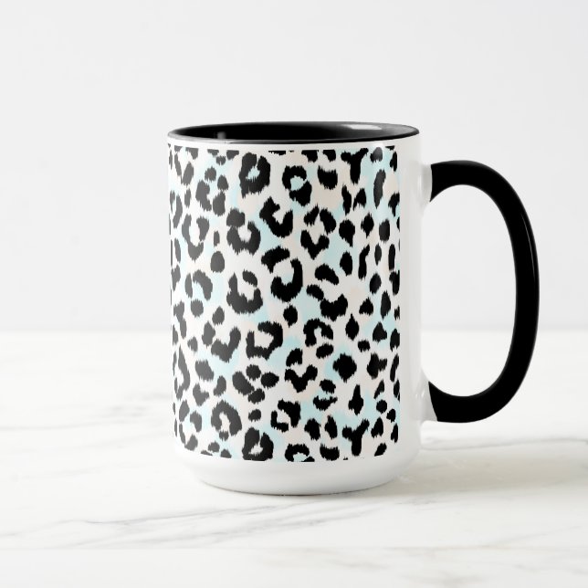 Mug Copie noire et blanche chic de guépard (Droite)