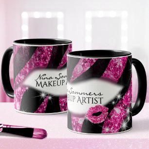 Mug Copie rose fascinante de zèbre de lèvres de