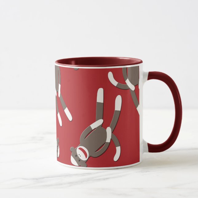 Mug Copie rouge de singe de chaussette (Droite)
