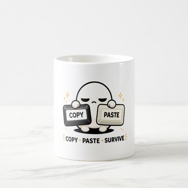 Mug Copier Coller Survivre - Drôle de technologie coda (Centre)