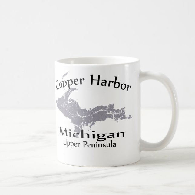 Mug Copper Harbour Michigan Cartes cardiaques Design M (Droite)
