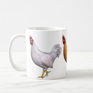 Mug Coq blanc orange et noir
