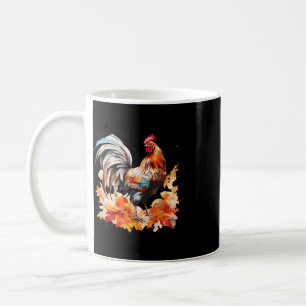 Mug Coq bohème Poulet Feuilles d'automne Action de grâ