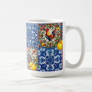 Mug Coq coloré, Méditerranée, mosaïque, citron,