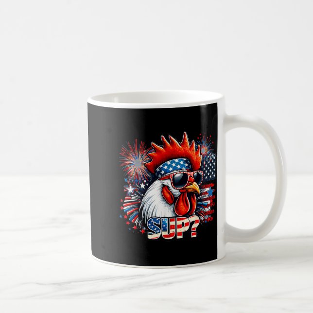 Mug Coq Cool avec Lunettes de Soleil Sup Rétro Ambianc (Droite)
