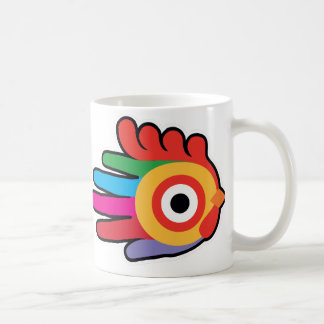 Mug Coq d'arc-en-ciel avec le peigne rouge