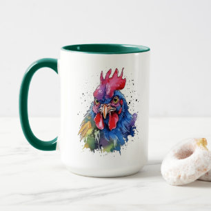 Mug Coq de campagne Style aquarelle