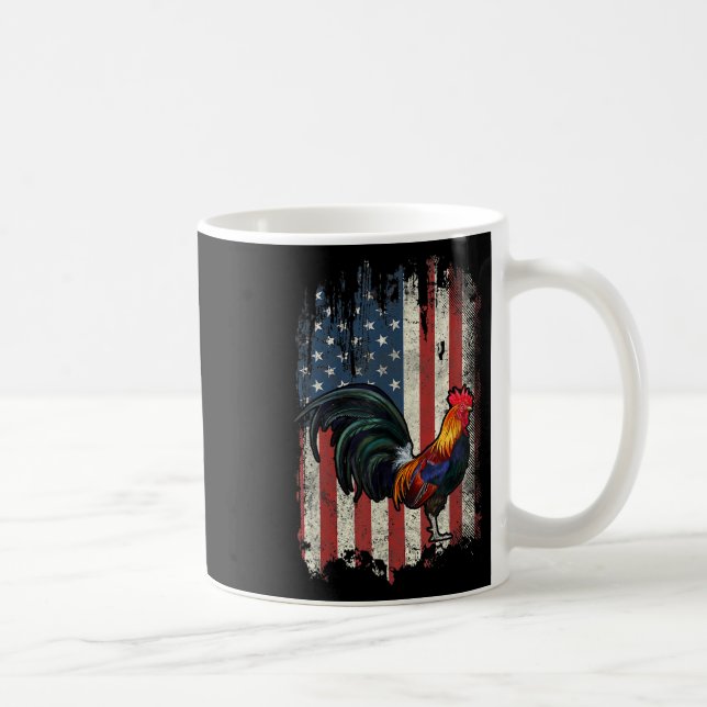 Mug Coq de combat Drapeau Américain Poule  (Droite)