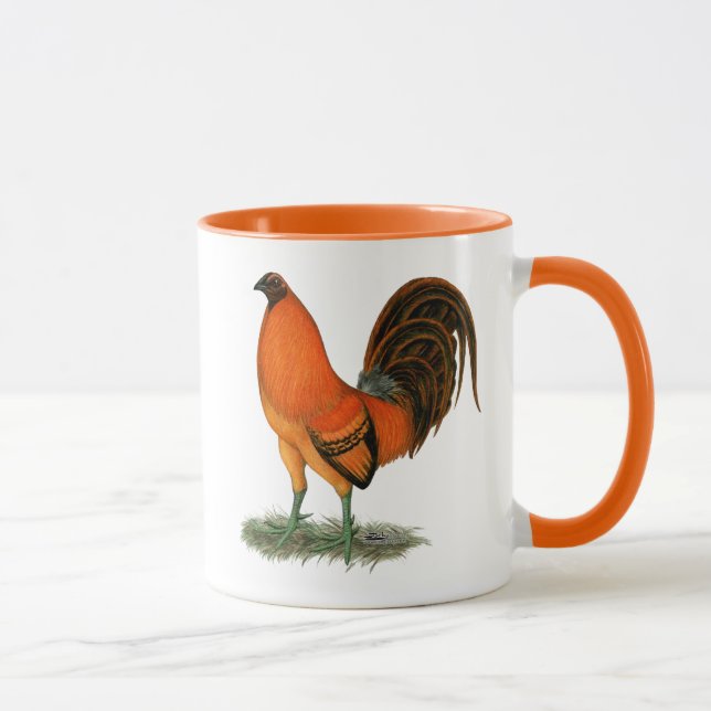 Mug Coq de rouge de gingembre de coq de combat (Droite)