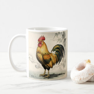 Mug Coq doré art japonais