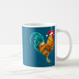 Mug Coq drôle Poule Père Noël Lumières de Noël Ferme