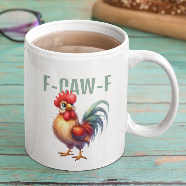 Mug Coq F-CAW-F drôle | Blague sarcastique de poulet (Créateur téléchargé)