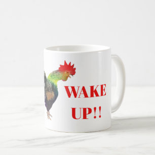 Mug Coq "I said WAKE UP" Humoristique