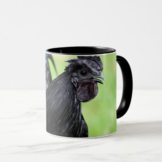 Mug Coq noir d'Ayam Cemani (Devant droit)
