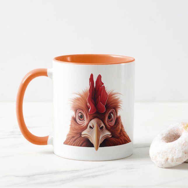 Mug Coq qui regarde (Avec donut)