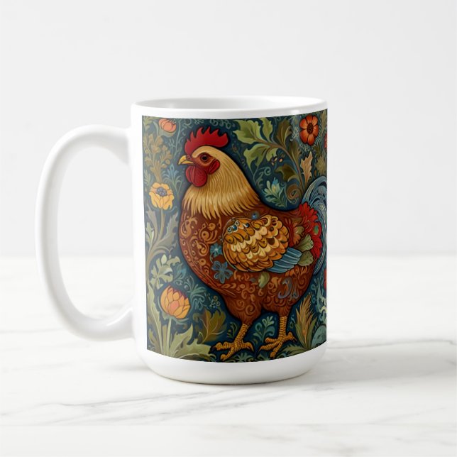 Mug Coq rétro chic poulet de campagne (Gauche)
