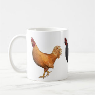 Mug Coq Rouge Doré Et Noir