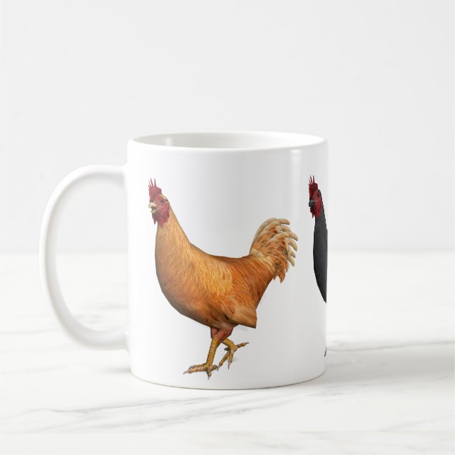 Mug Coq Rouge Doré Et Noir (Gauche)