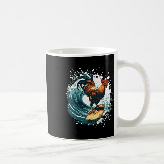 Mug Coq Surfant Animal Sport Surfeur  (Droite)