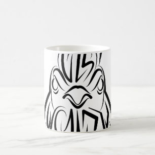 Mug Coq tribal noir et blanc