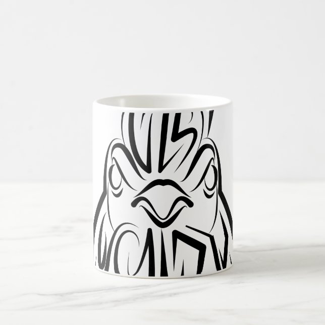 Mug Coq tribal noir et blanc (Centre)