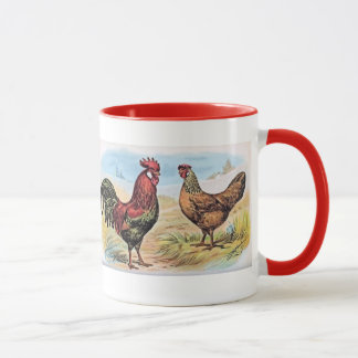 Mug Coq vintage et poule d'impression de poulet