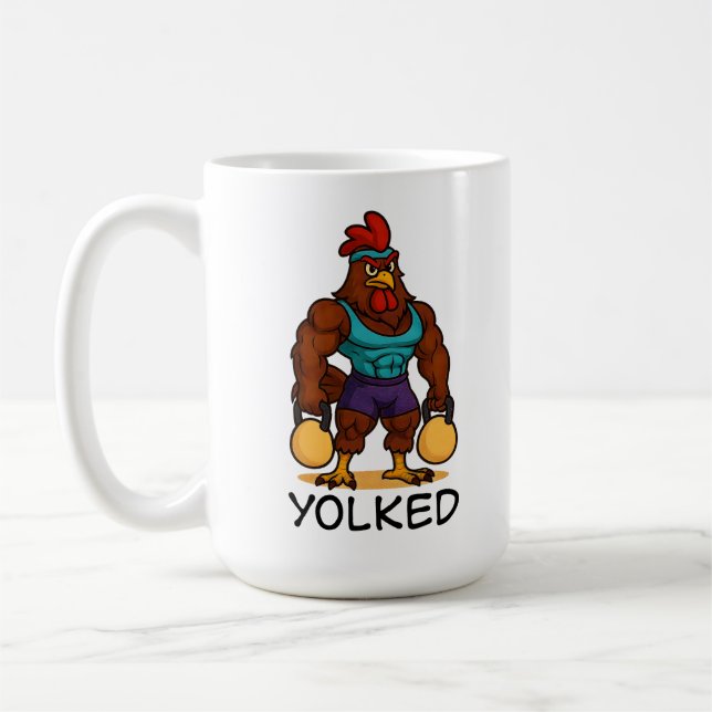 Mug Coq Yolké – Kettlebell de Poulet Fort Drôle (Gauche)