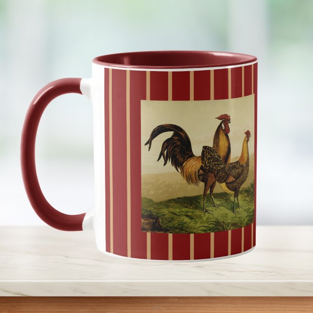 Mug Coqs Hambourg dorés rayés d'or (Créateur téléchargé)