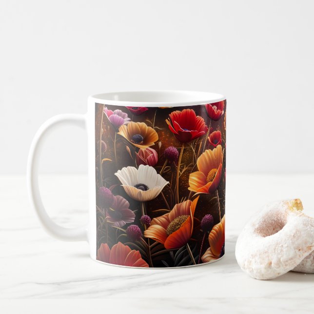 Mug Coquelicots Colorés (Avec donut)