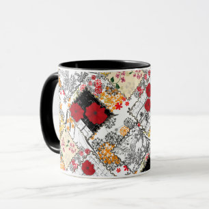 Mug Coquelicots vintages sans couture rétro